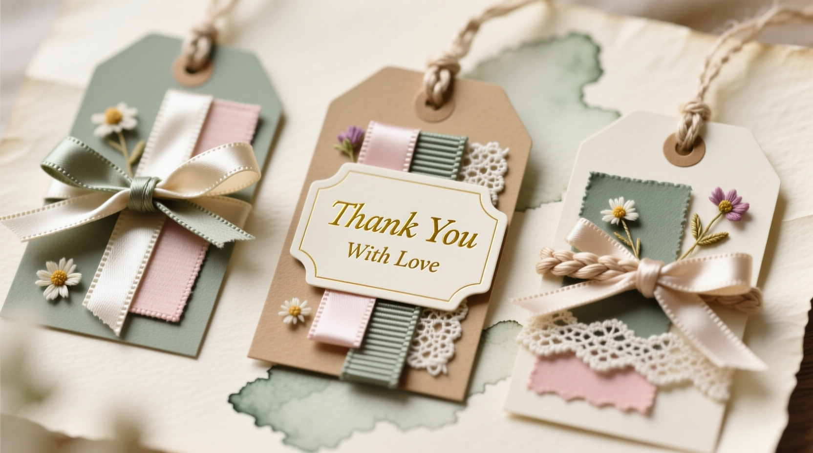 how to use leftover ribbon scraps to make custom gift tags that look professionally printed