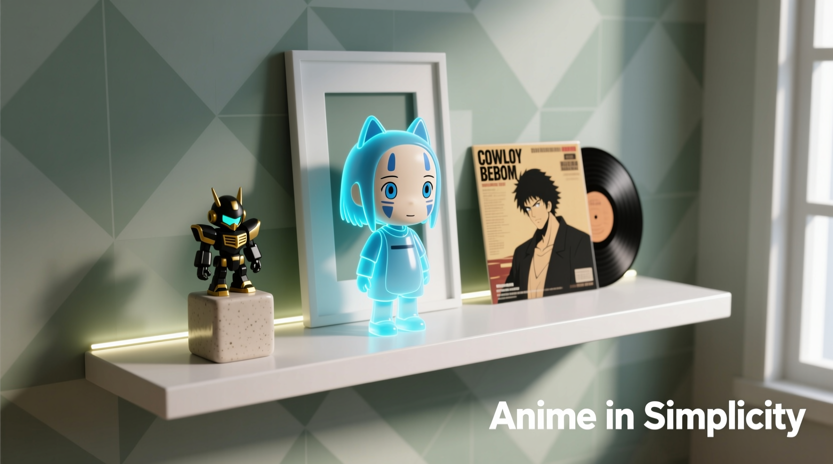 how to set up a minimalist anime shelf display that stands out