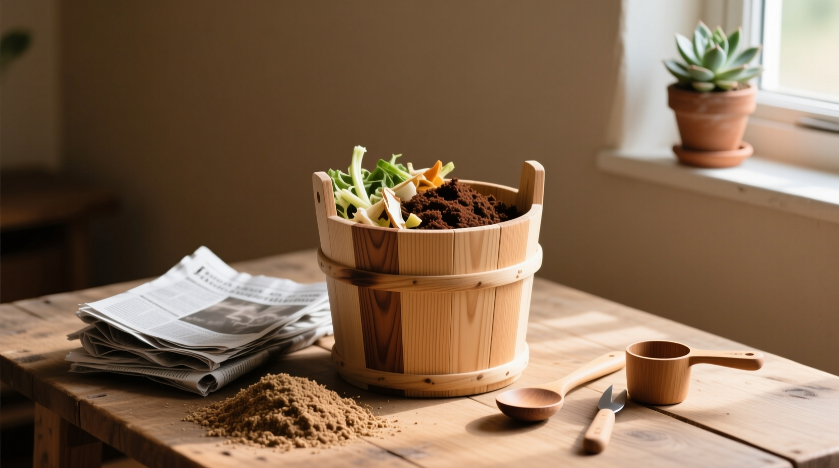 making an inexpensive bokashi bucket