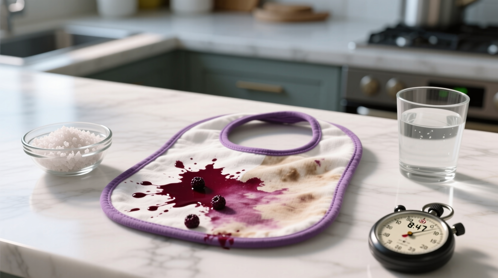 how to remove berry stains from cotton baby bibs