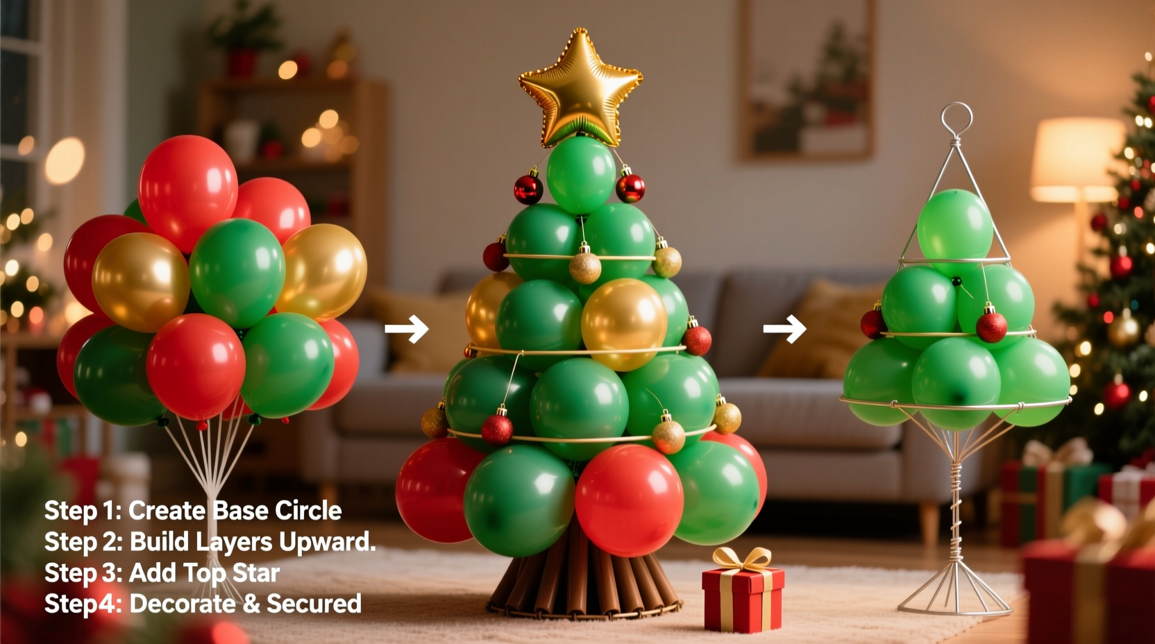 how to make a balloon christmas tree