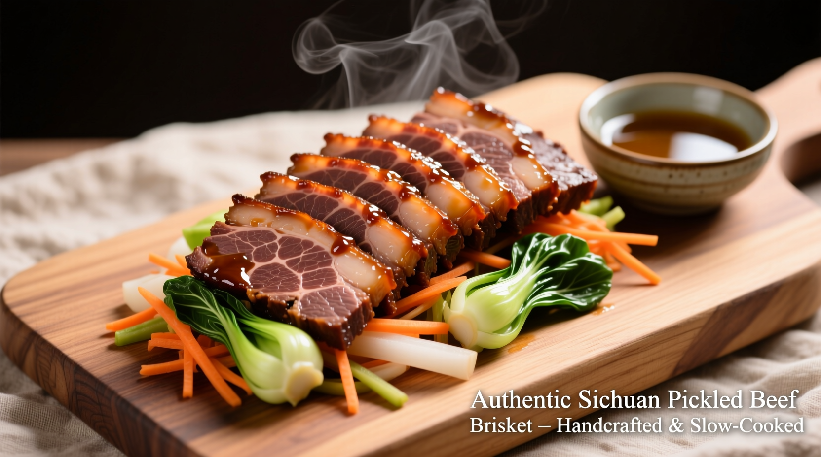 Perfectly cooked pickled beef brisket with vegetables