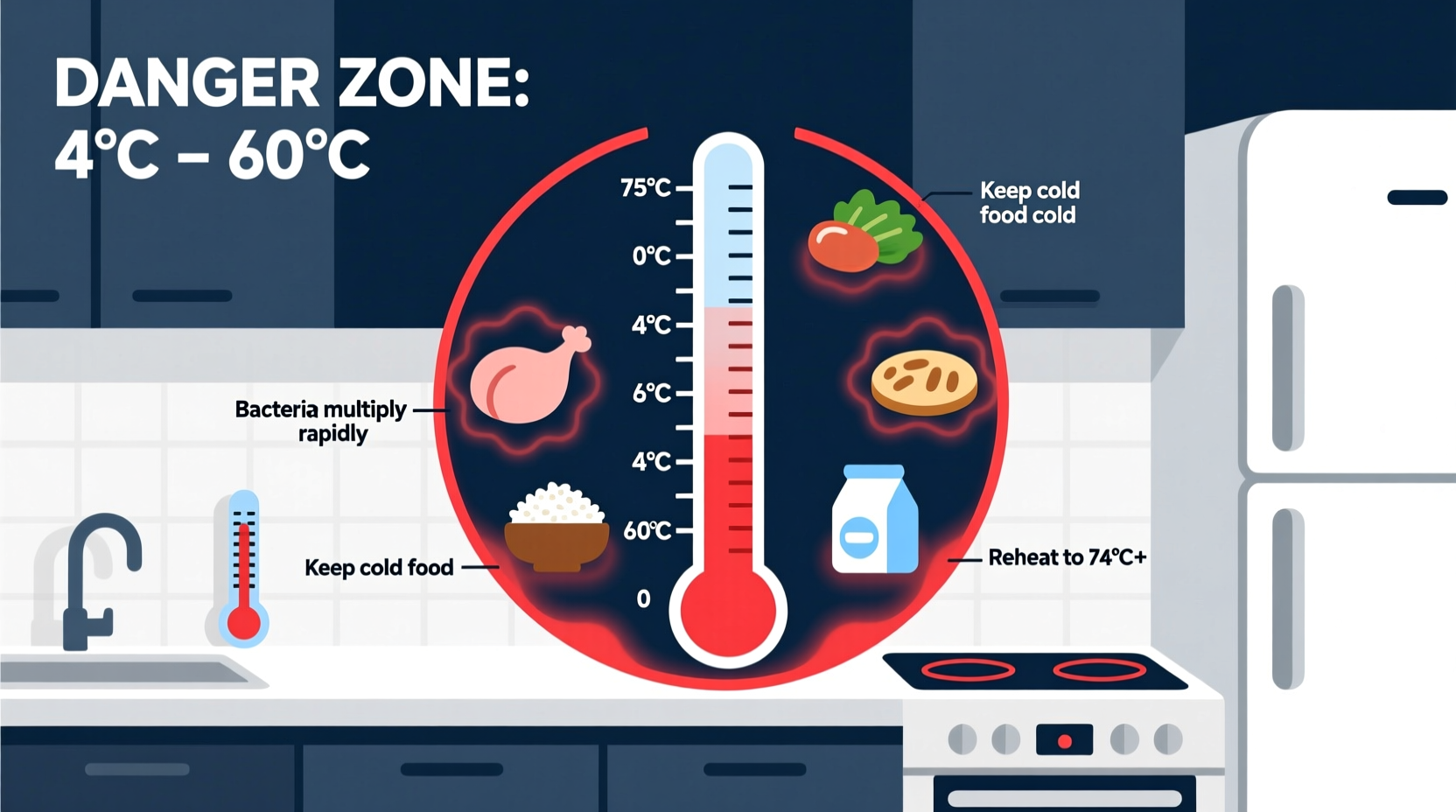 what is the danger zone for food temps