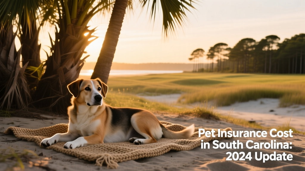 South Carolina landscape with a dog resting under shade near palmetto trees