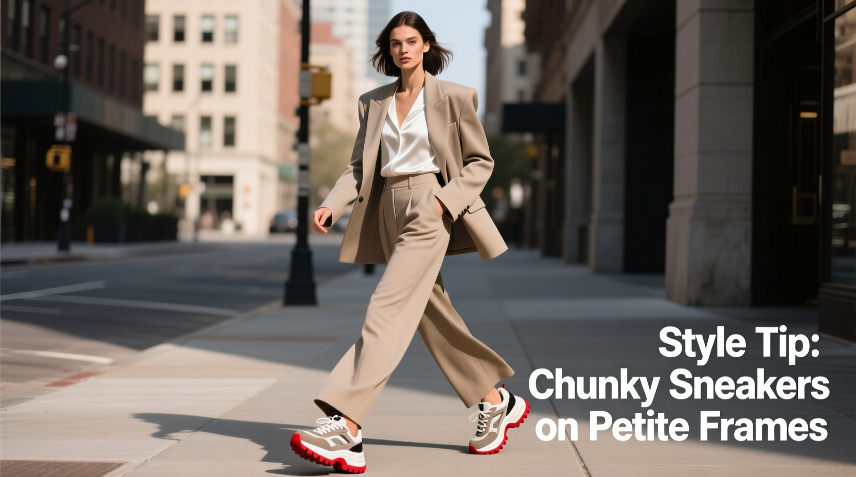 how to style chunky sneakers without looking awkward on petite frames