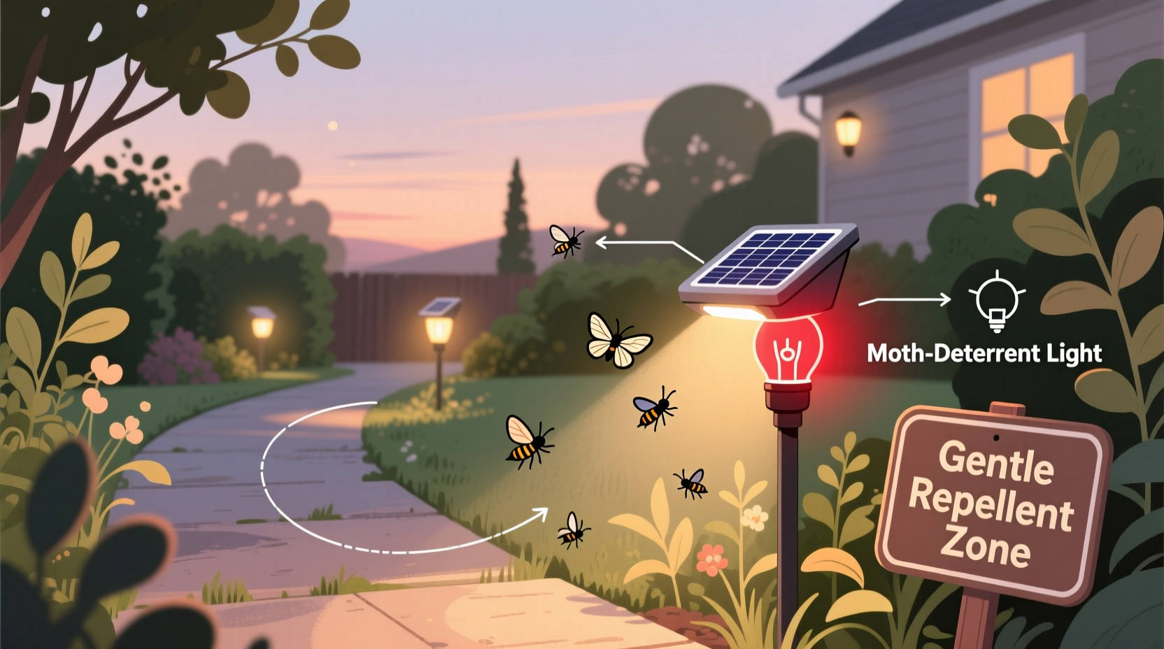 why do my solar path lights attract moths and how to deter them gently