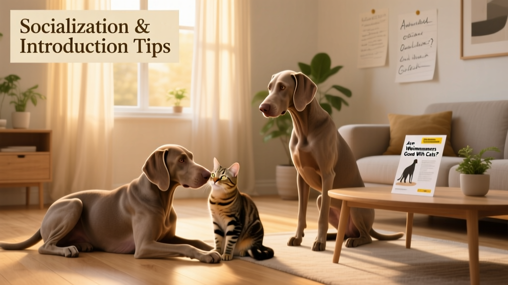Are Weimaraners Good With Cats? Socialization & Introduction Tips