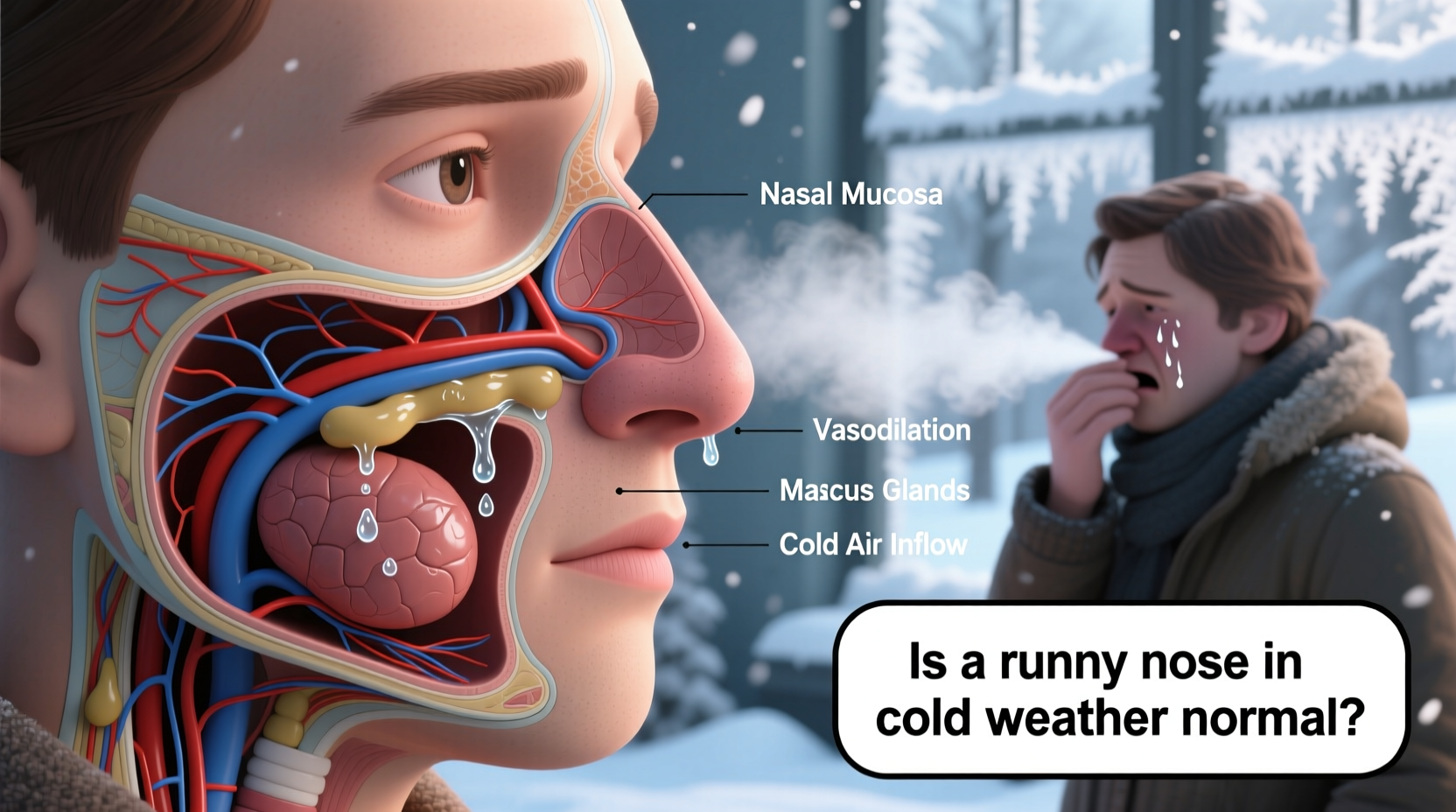 why does my nose run in cold weather and is it normal