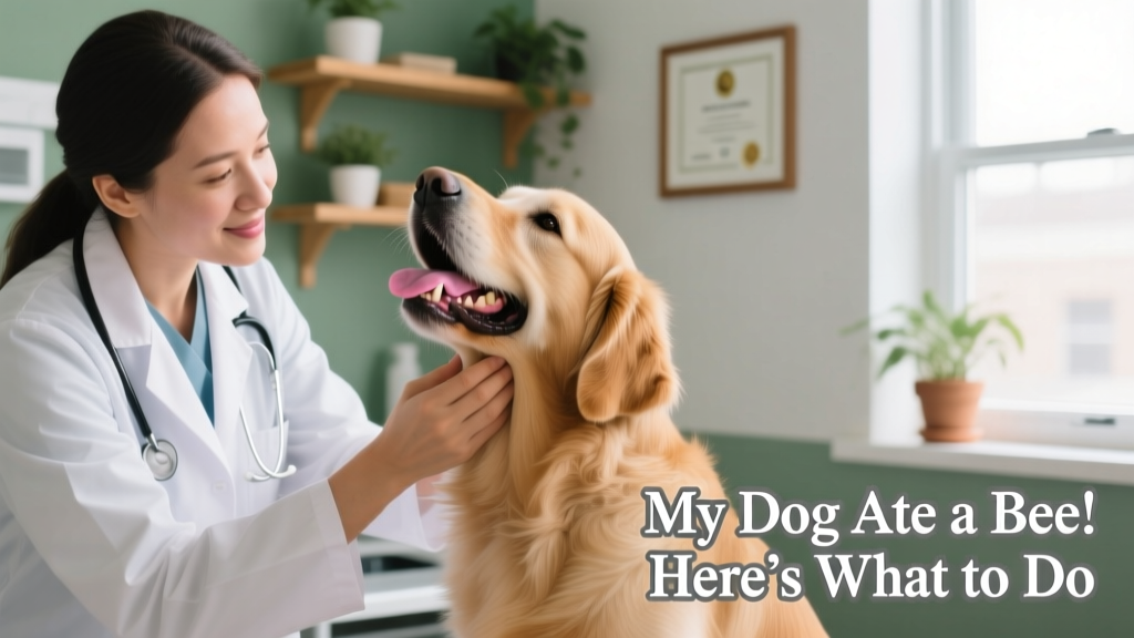 Veterinarian gently examining a dog's mouth and throat during a checkup