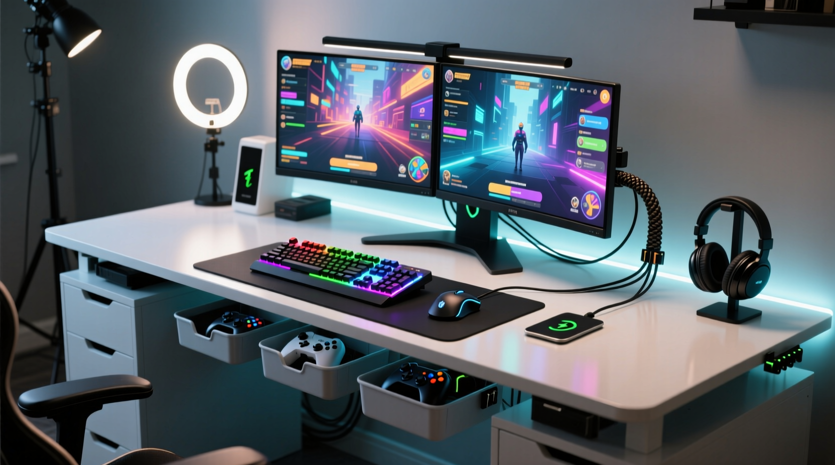 how to organize a gaming desk for maximum efficiency and minimal clutter