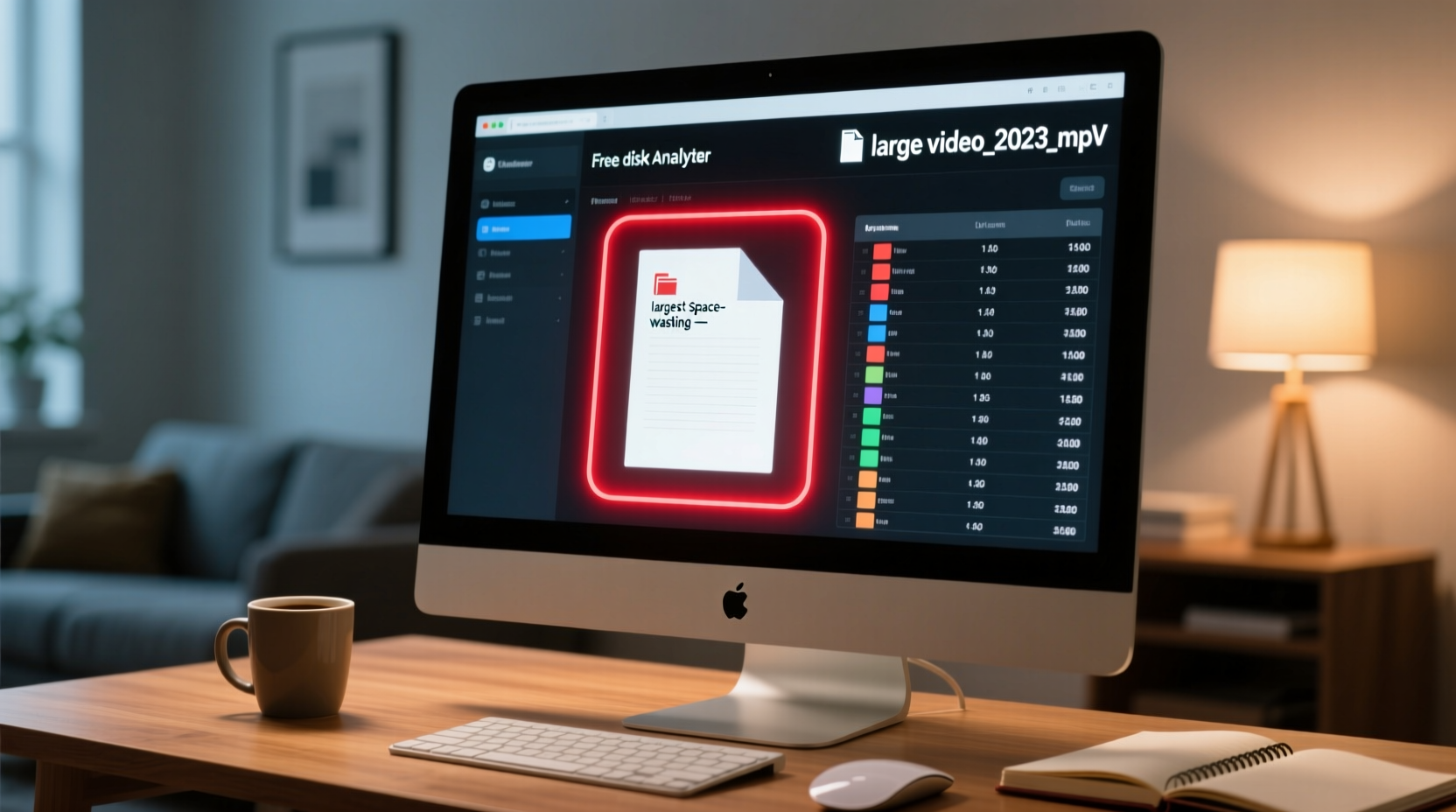 free disk analyzer finds the largest space wasting file