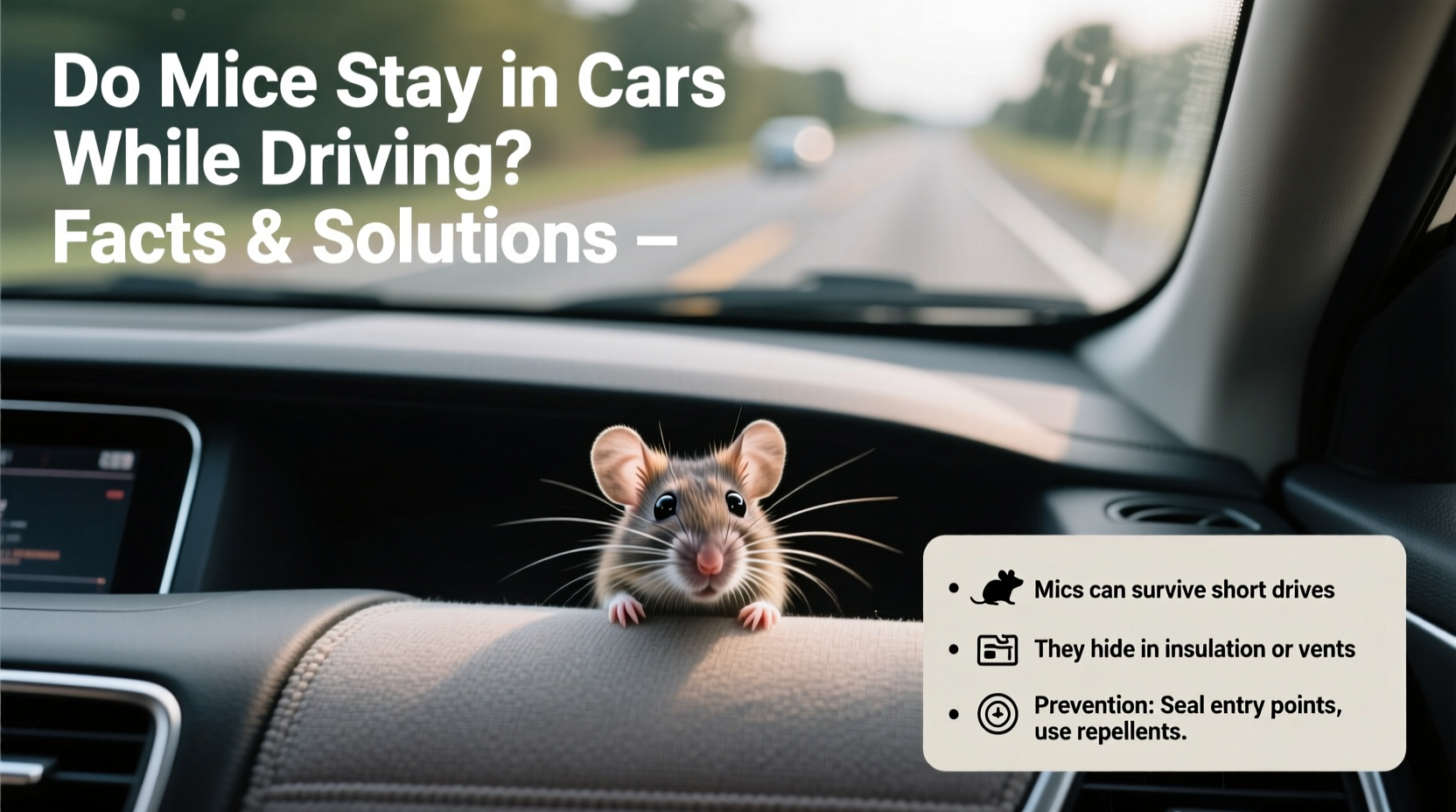 do mice stay in car while driving