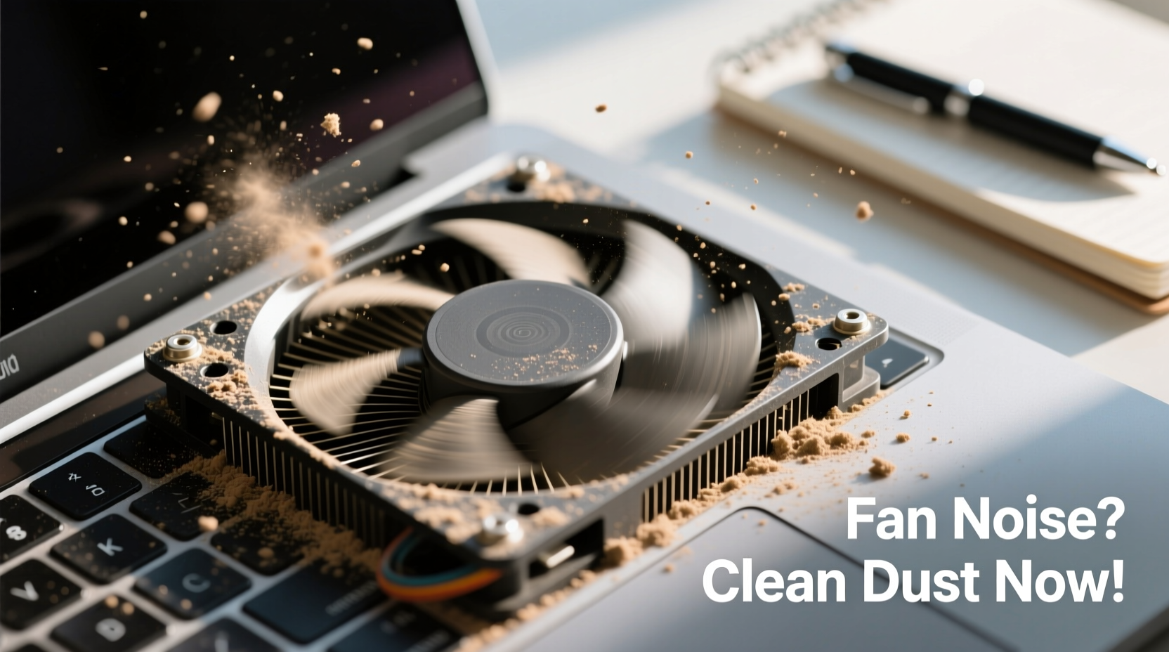 why is my laptop fan so loud when doing nothing cleaning dust tips
