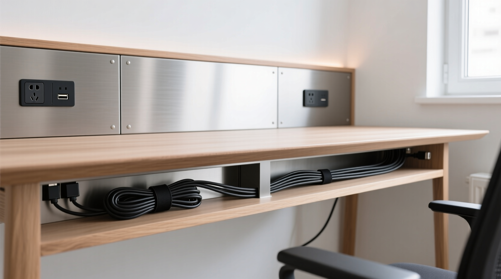 how to hide cords from your desk setup neatly and permanently