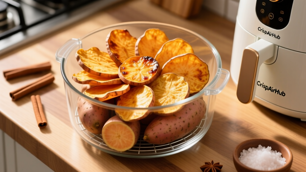 Crispy No-Oil Sweet Potato Chips in Air Fryer