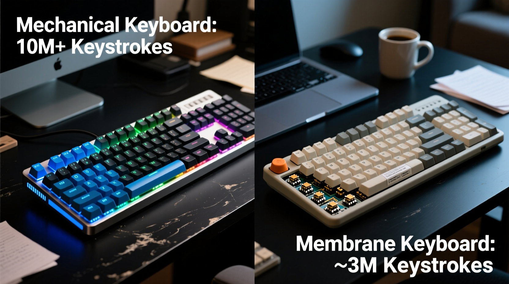 wireless mechanical keyboard vs membrane which one lasts longer under heavy typing