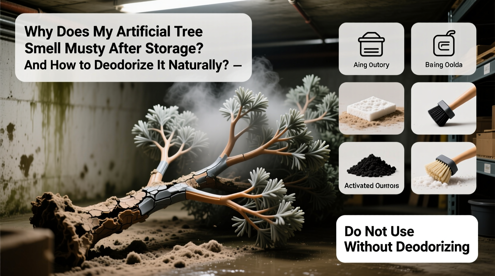 why does my artificial tree smell musty after storage and how to deodorize it without chemicals