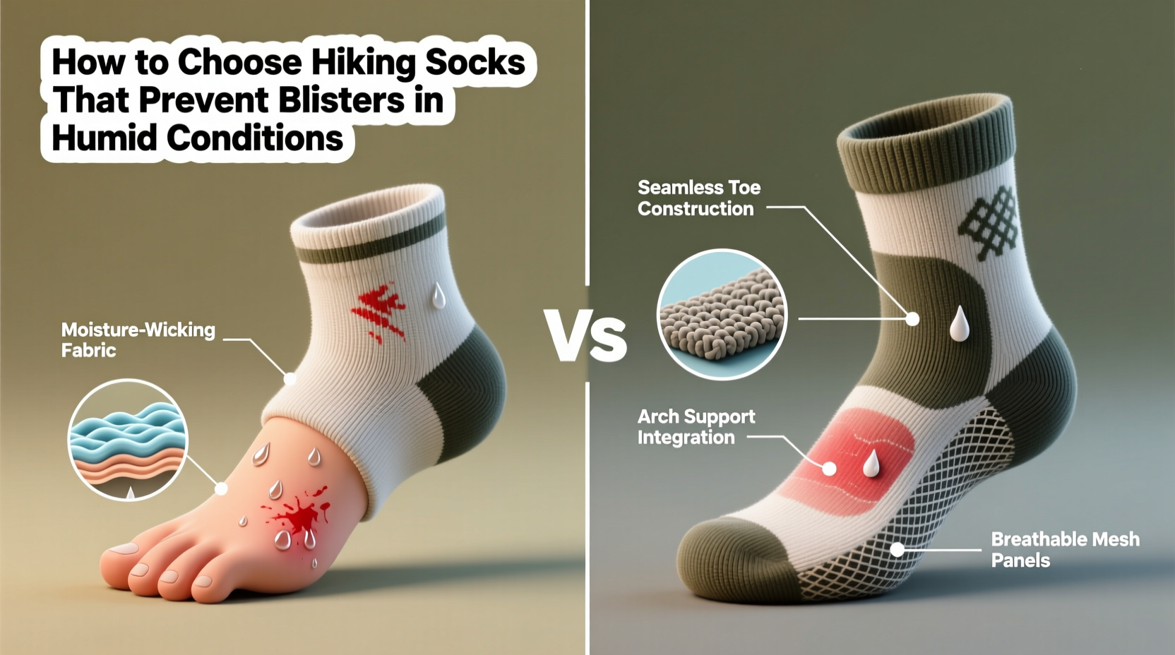 how to choose hiking socks that prevent blisters in humid conditions