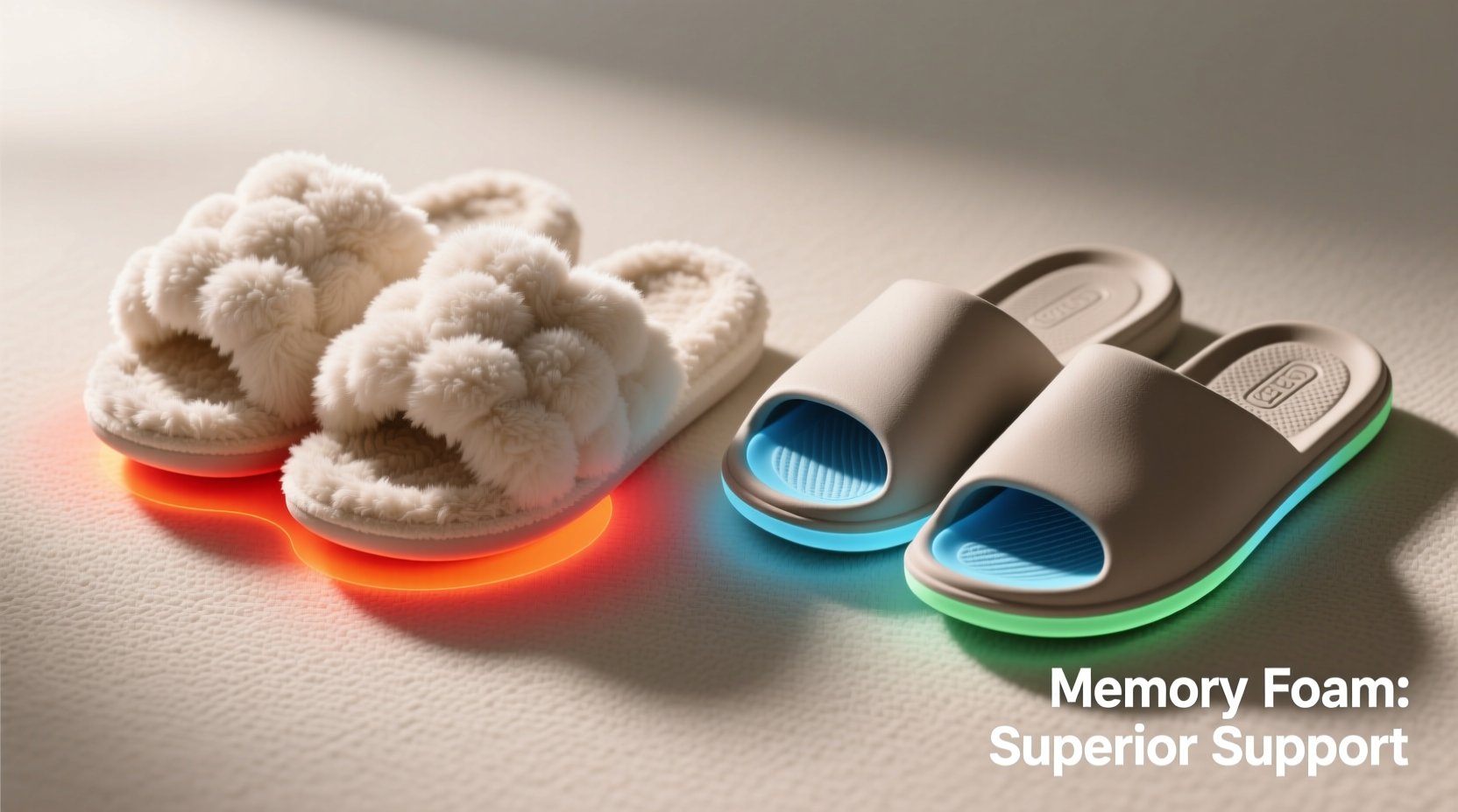 fuzzy slippers vs memory foam which provides better support