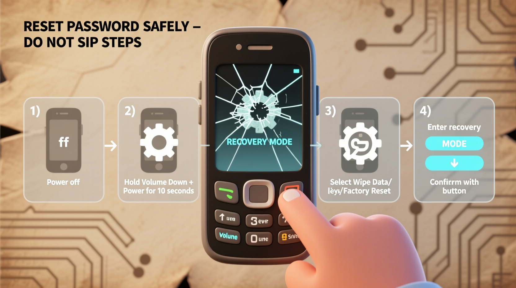 how to reset a forgotten password on an old device securely