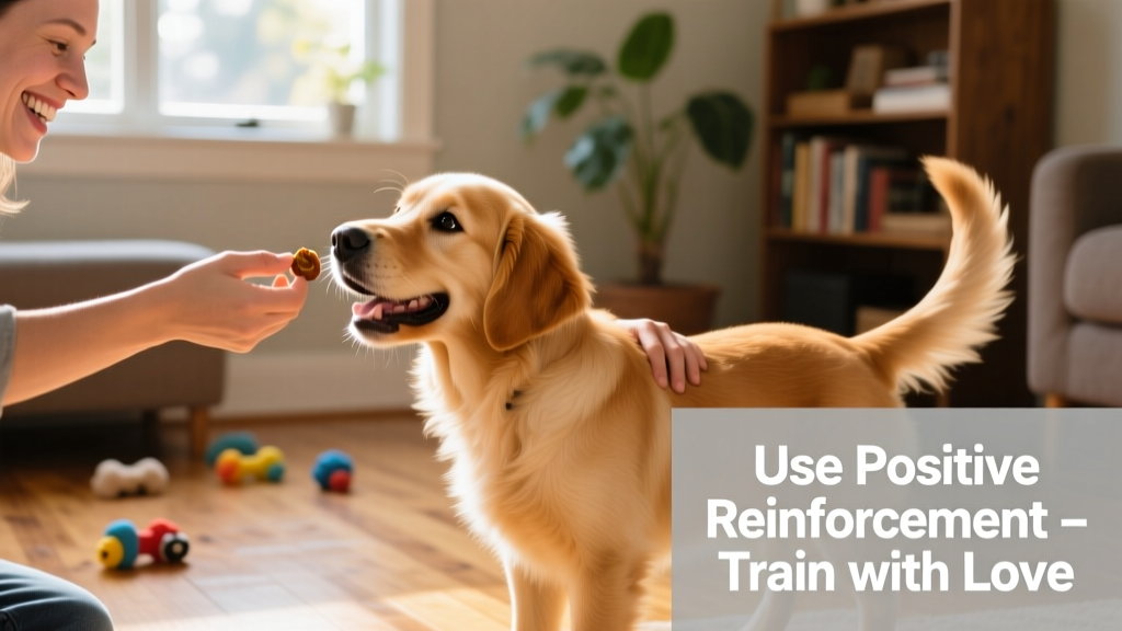 A happy dog receiving a treat during a training session with its owner
