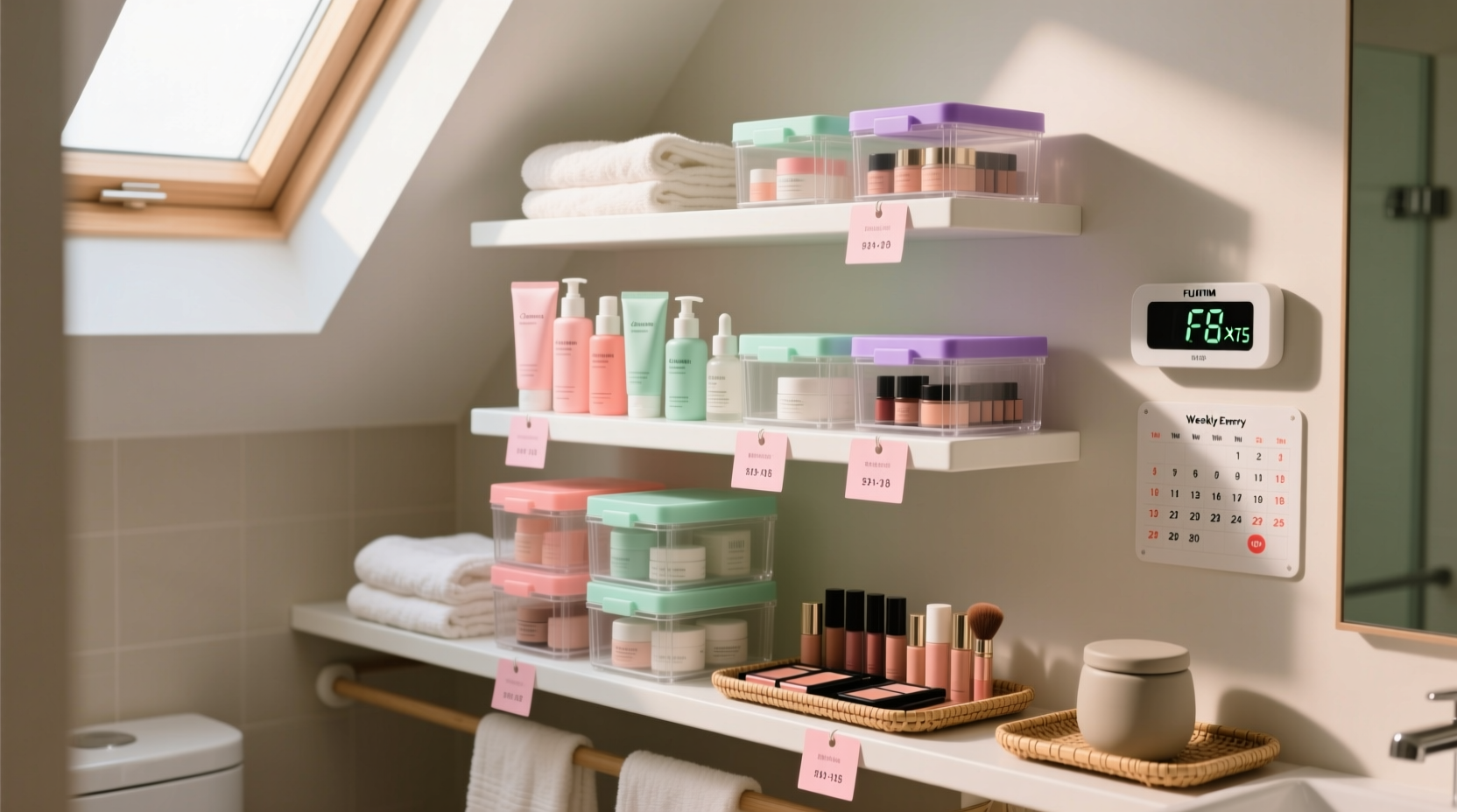 beauty closet organization with expiration tracking