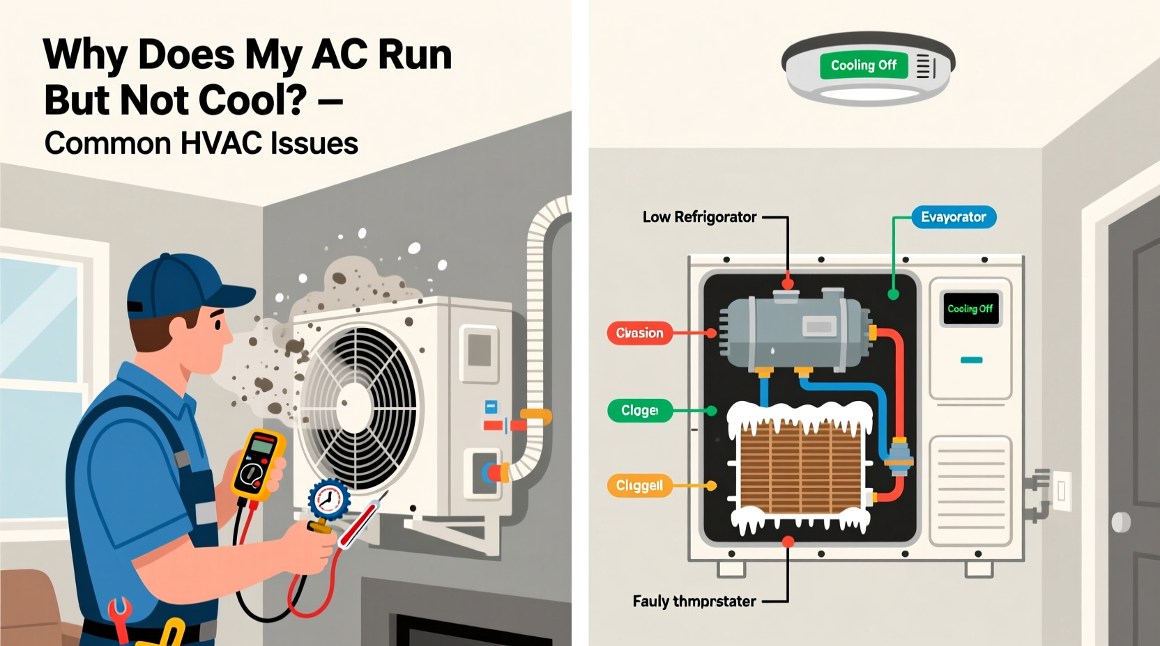 why does my ac run but not cool possible hvac issues
