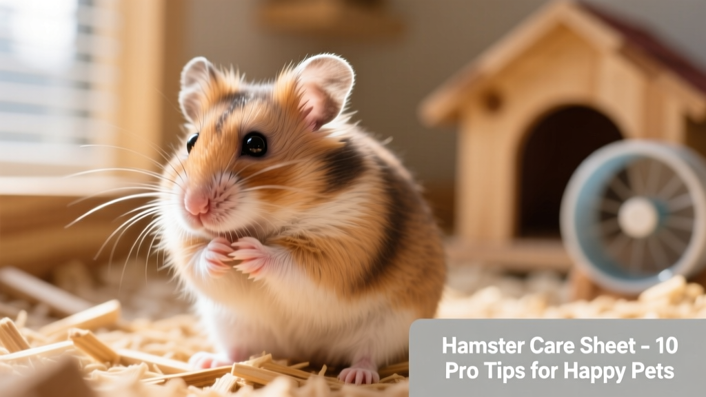 Close-up of a healthy hamster grooming itself, with clean fur, bright eyes, and alert posture