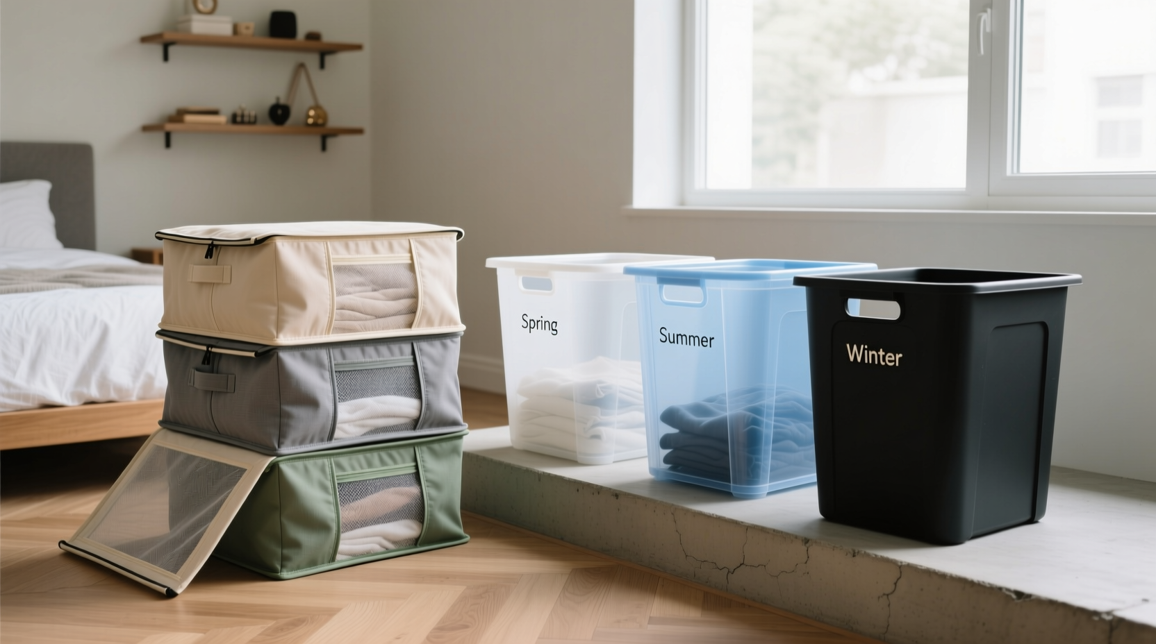 closet organization tips fabric vs plastic bins