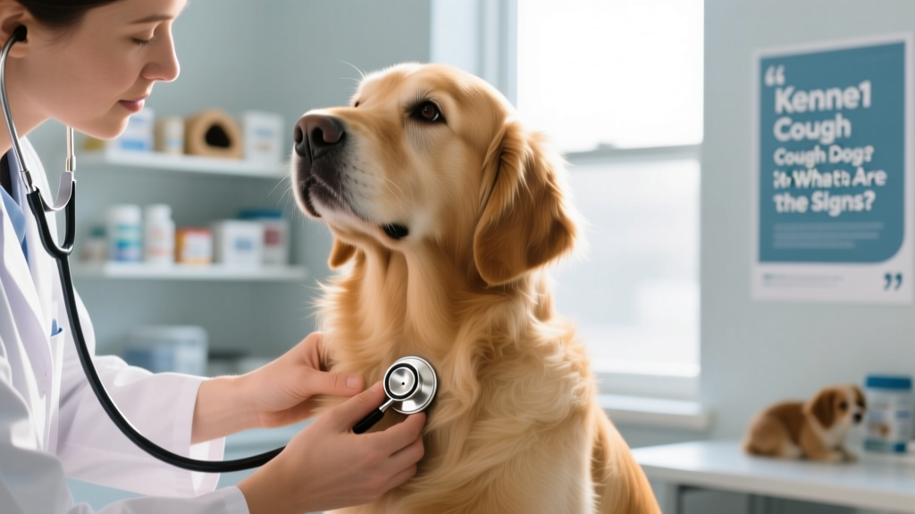 Close-up of a veterinarian gently listening to a dog's chest with a stethoscope, symbolizing professional assessment and compassionate care