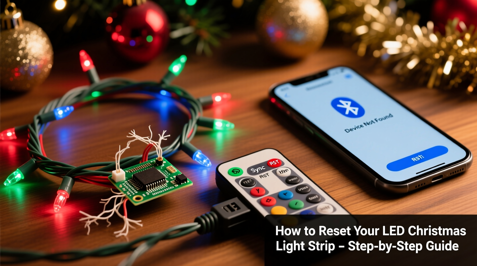 why is my led christmas light strip not syncing with the remote and how to reset it