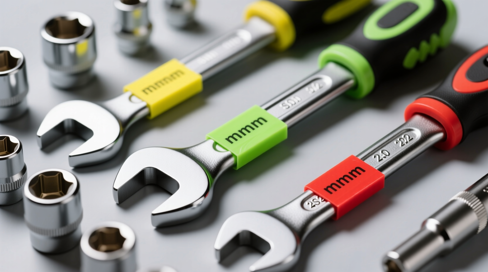 use bright tape to quickly identify metric and sae tool