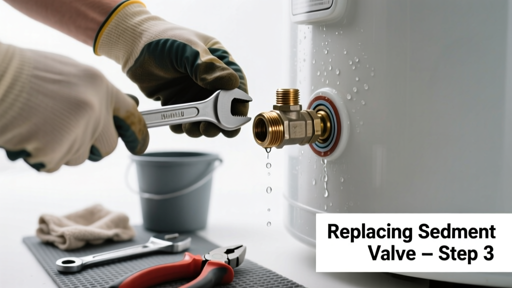 Replacing Water Heater Tank Sediment Valve Part