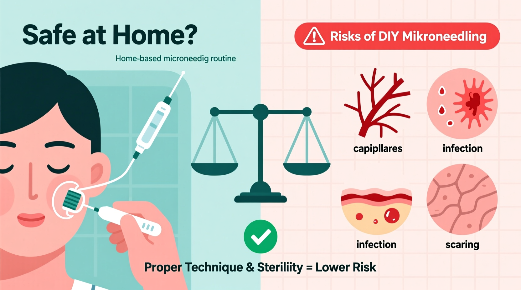 does microneedling at home really work or is it risky without pros