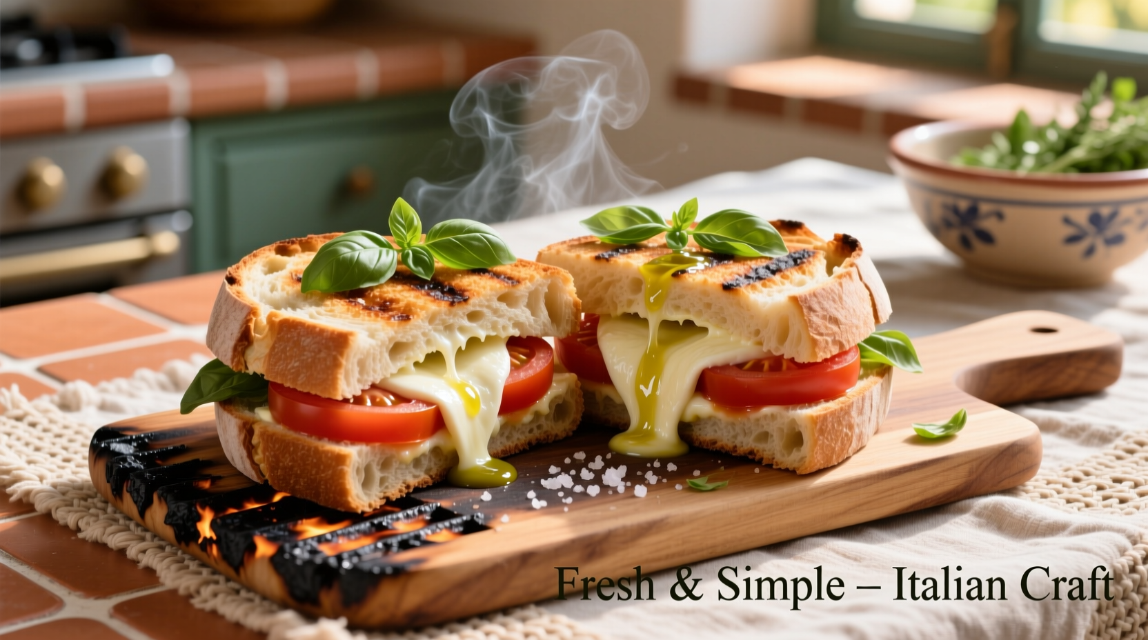 Perfect Mozzarella Tomato Sandwich Recipe in 5 Minutes