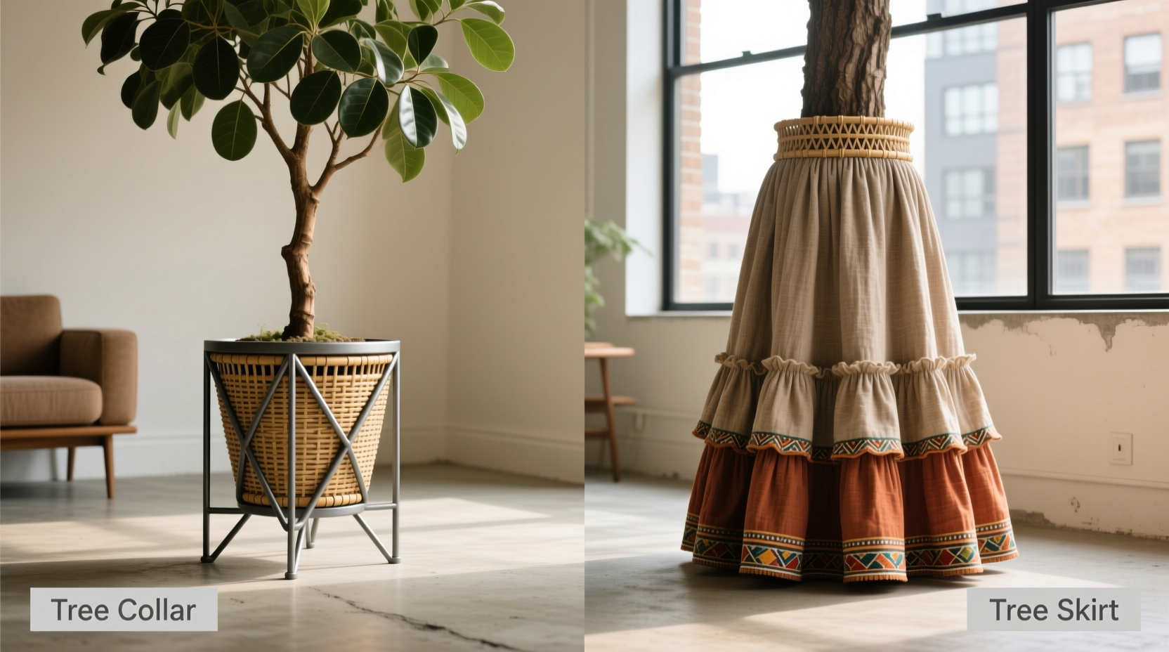 tree collar vs tree skirt which hides the stand better in 2024 trends