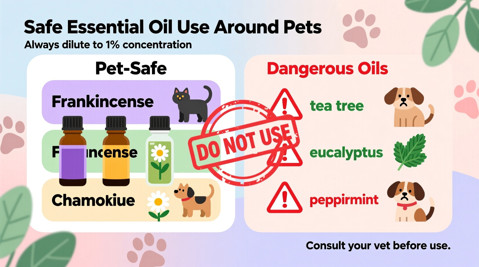 how to safely use essential oils around pets at home