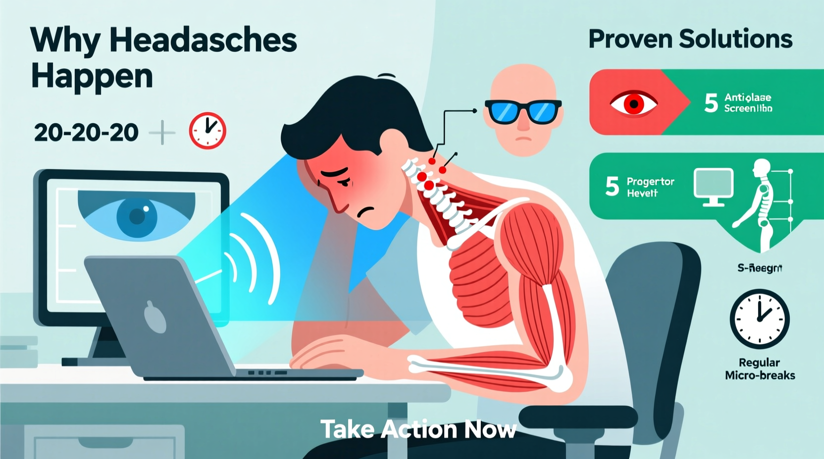 why do i get headaches after using my laptop for hours solutions that work