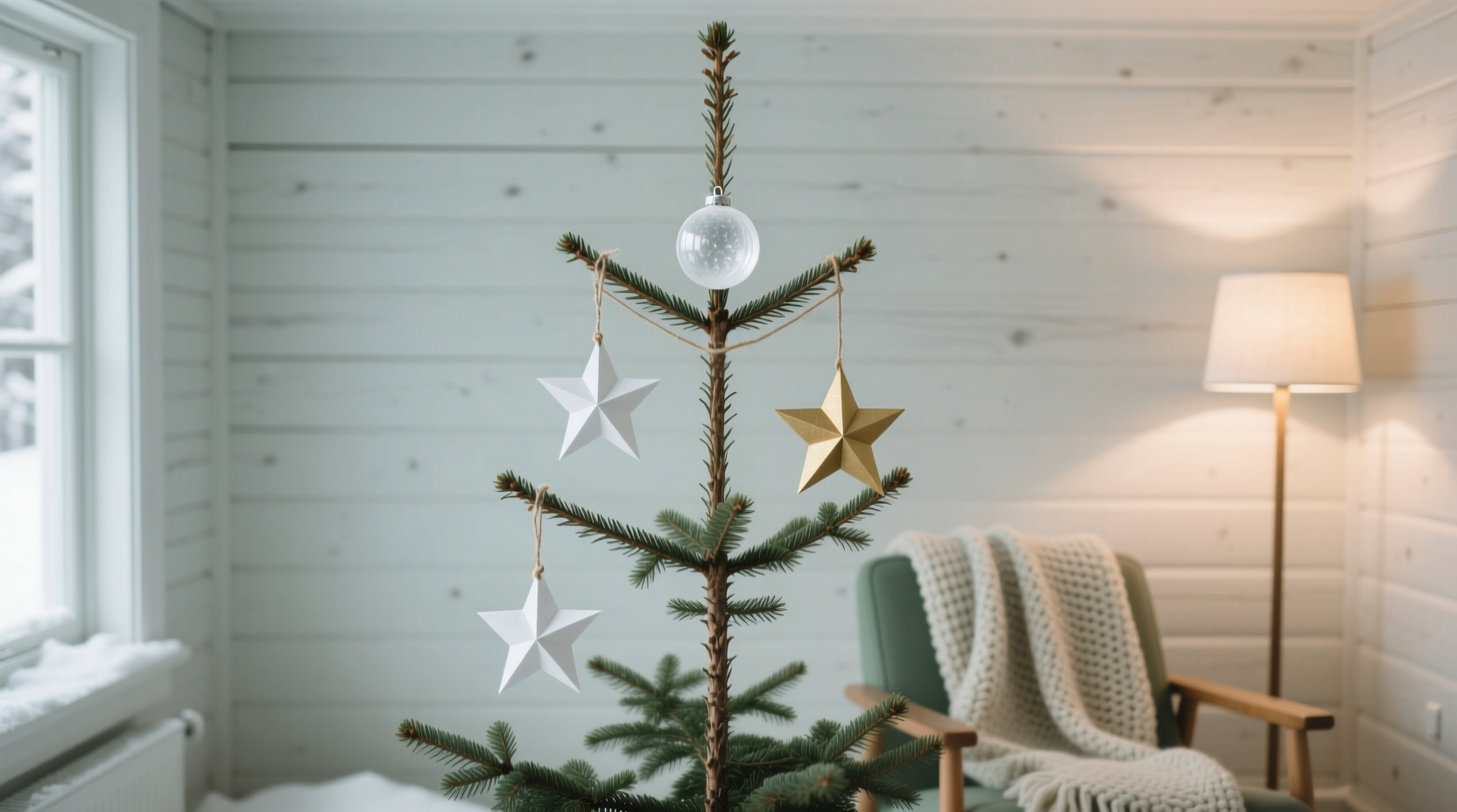 how to create a minimalist nordic christmas tree aesthetic with fewer decorations