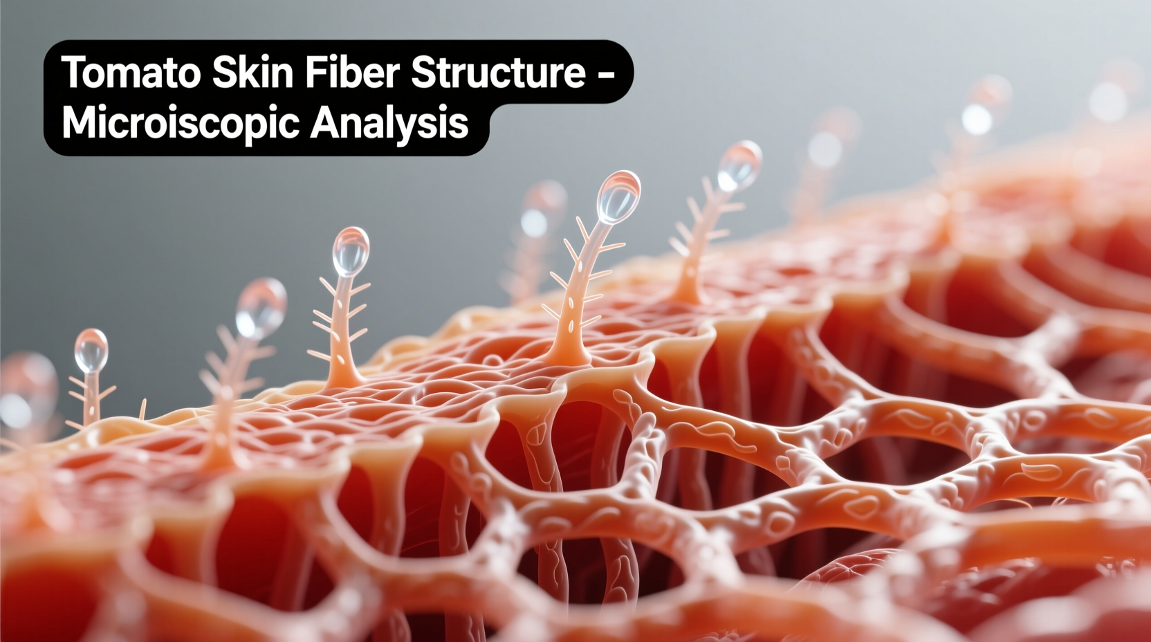 Microscopic view of tomato skin fiber structure