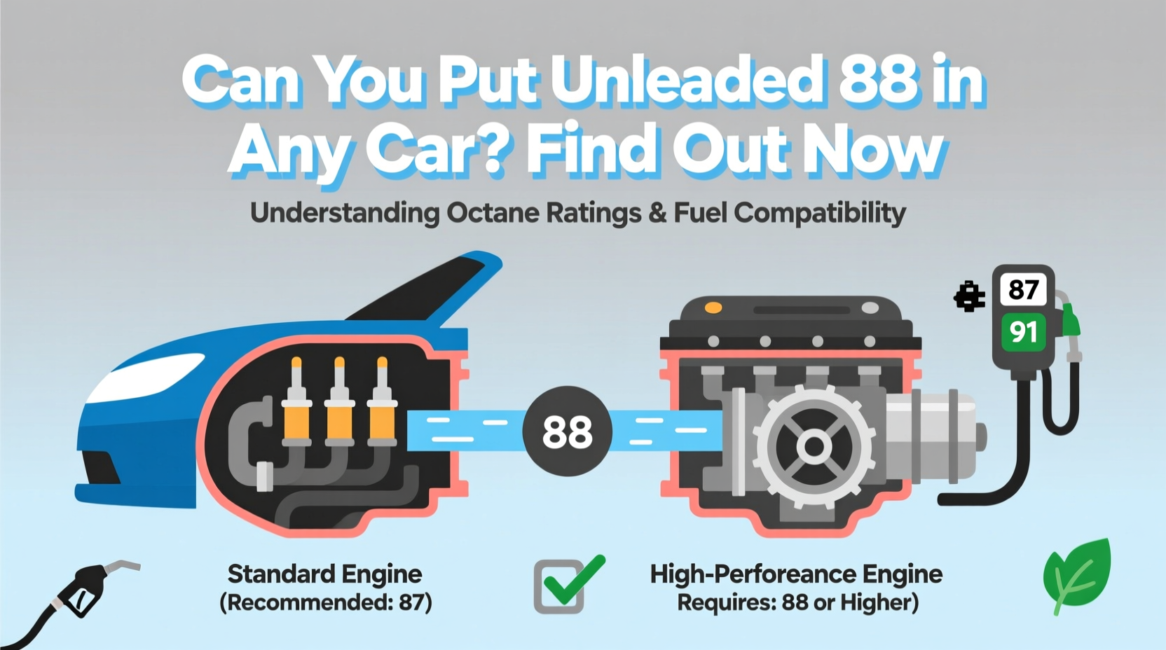 can you put unleaded 88 in any car