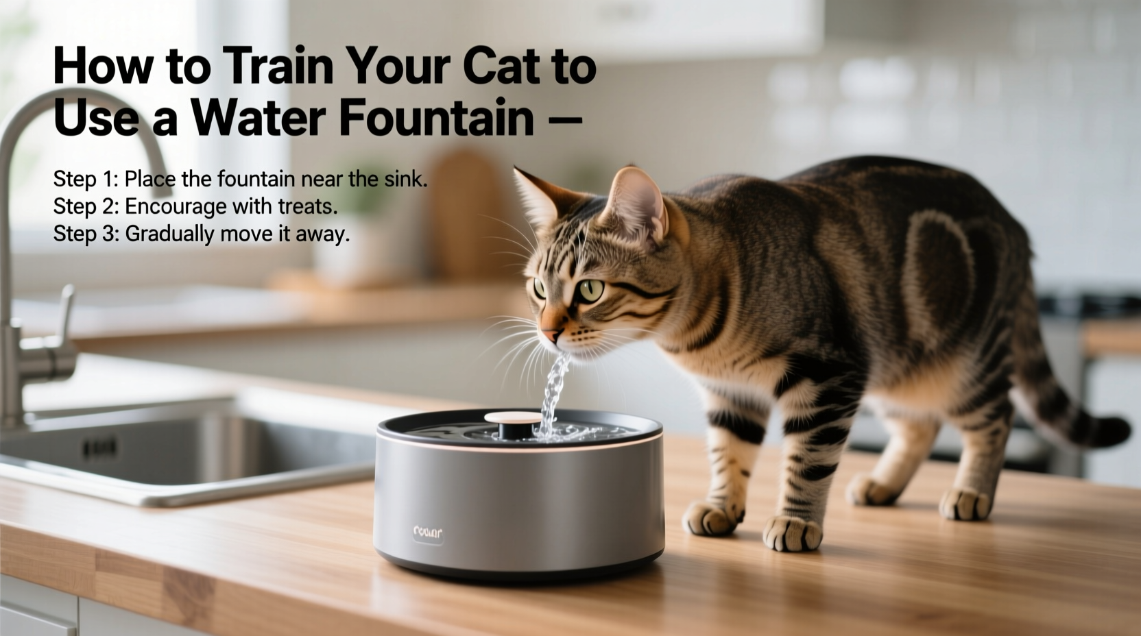 how to train your cat to use a water fountain instead of the sink