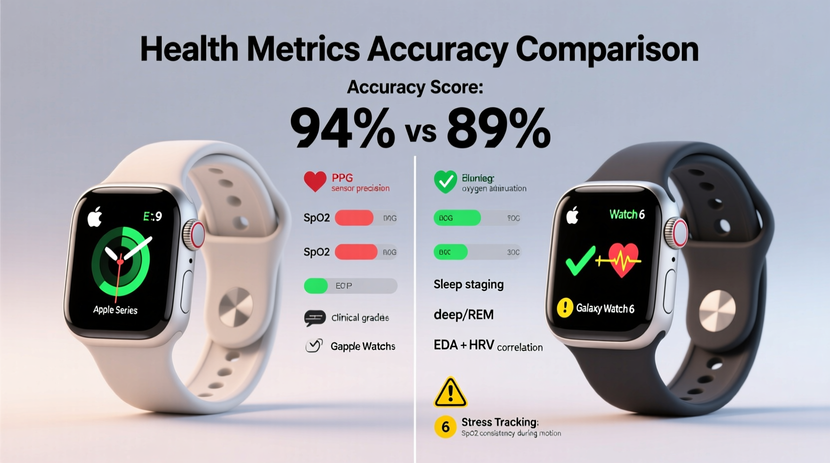 apple watch series 9 vs galaxy watch 6 which health metrics are more accurate