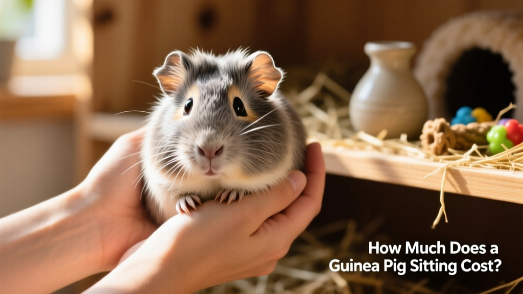 A guinea pig being gently held by caring hands
