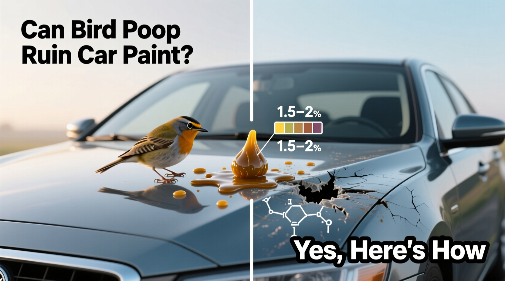 can bird poop ruin car paint