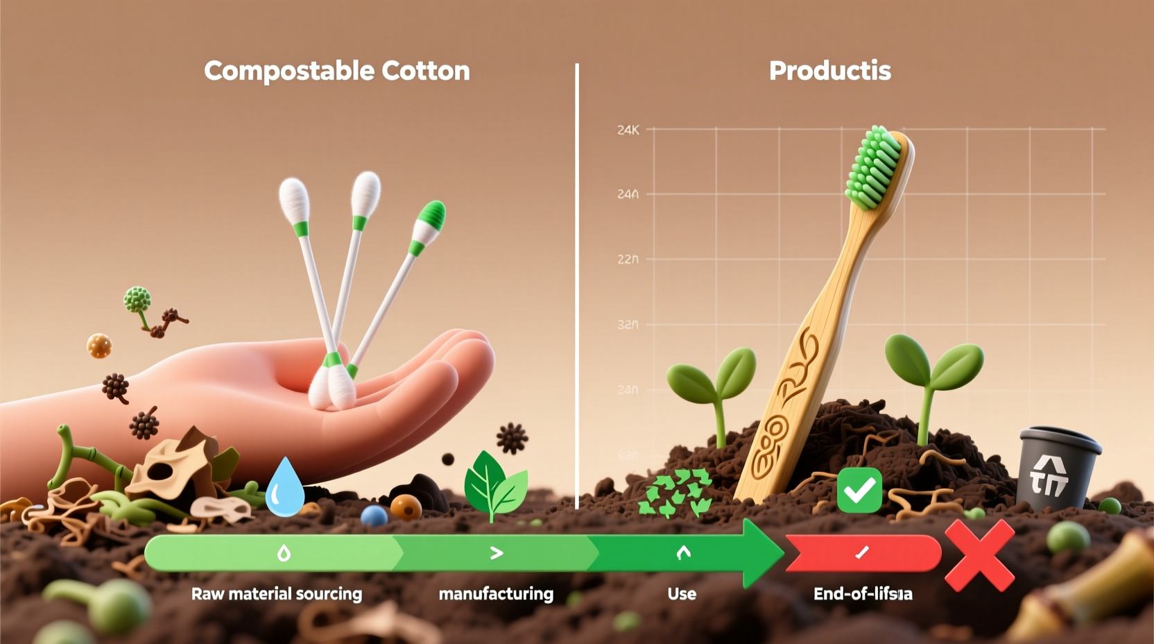 compostable swabs vs bamboo toothbrush which is truly greener
