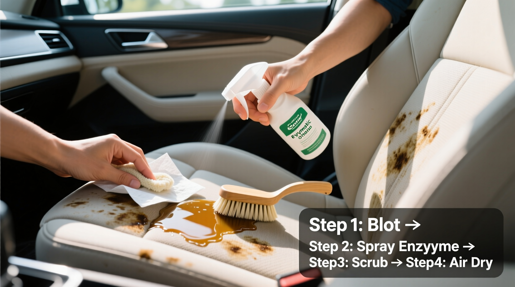 how to get urine smell out of car seat