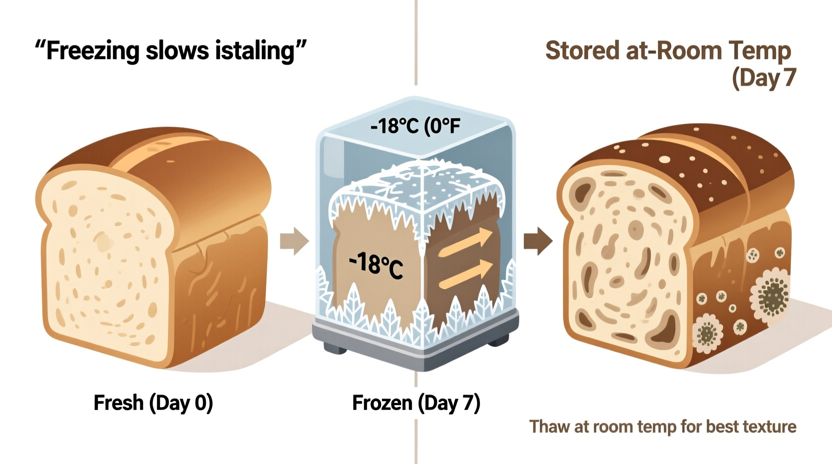does freezing bread really keep it fresh longer and affect its texture