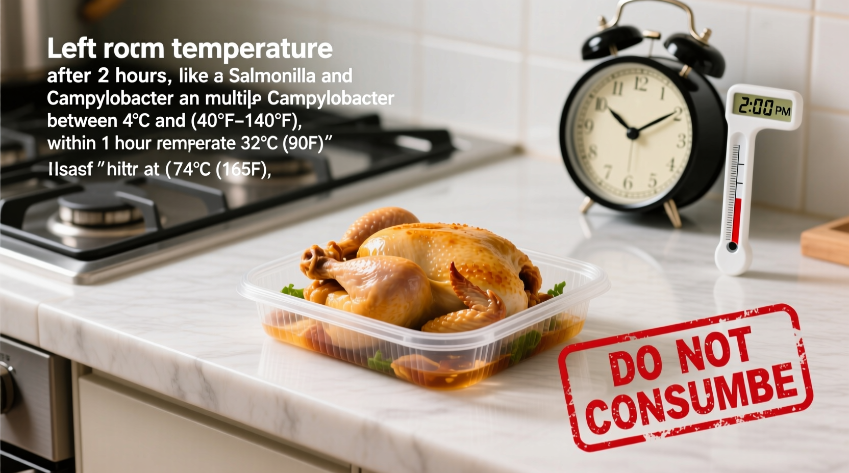 how long can chicken sit out cooked