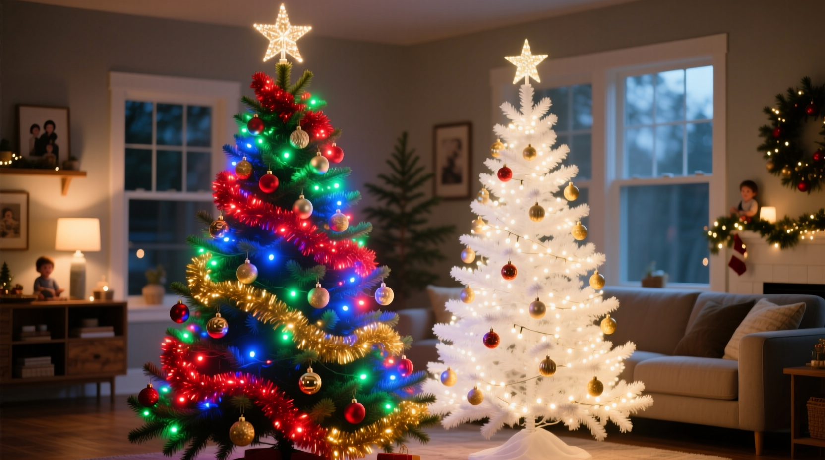 prelit tree with color changing leds vs standard white which feels more festive